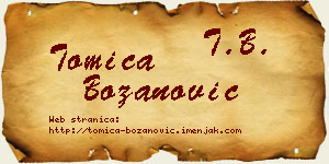 Tomica Božanović vizit kartica